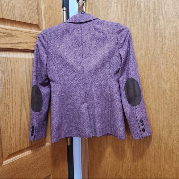 J. Crew Purple Tweed Blazer Jacket Size 2 - Picture 5 of 5